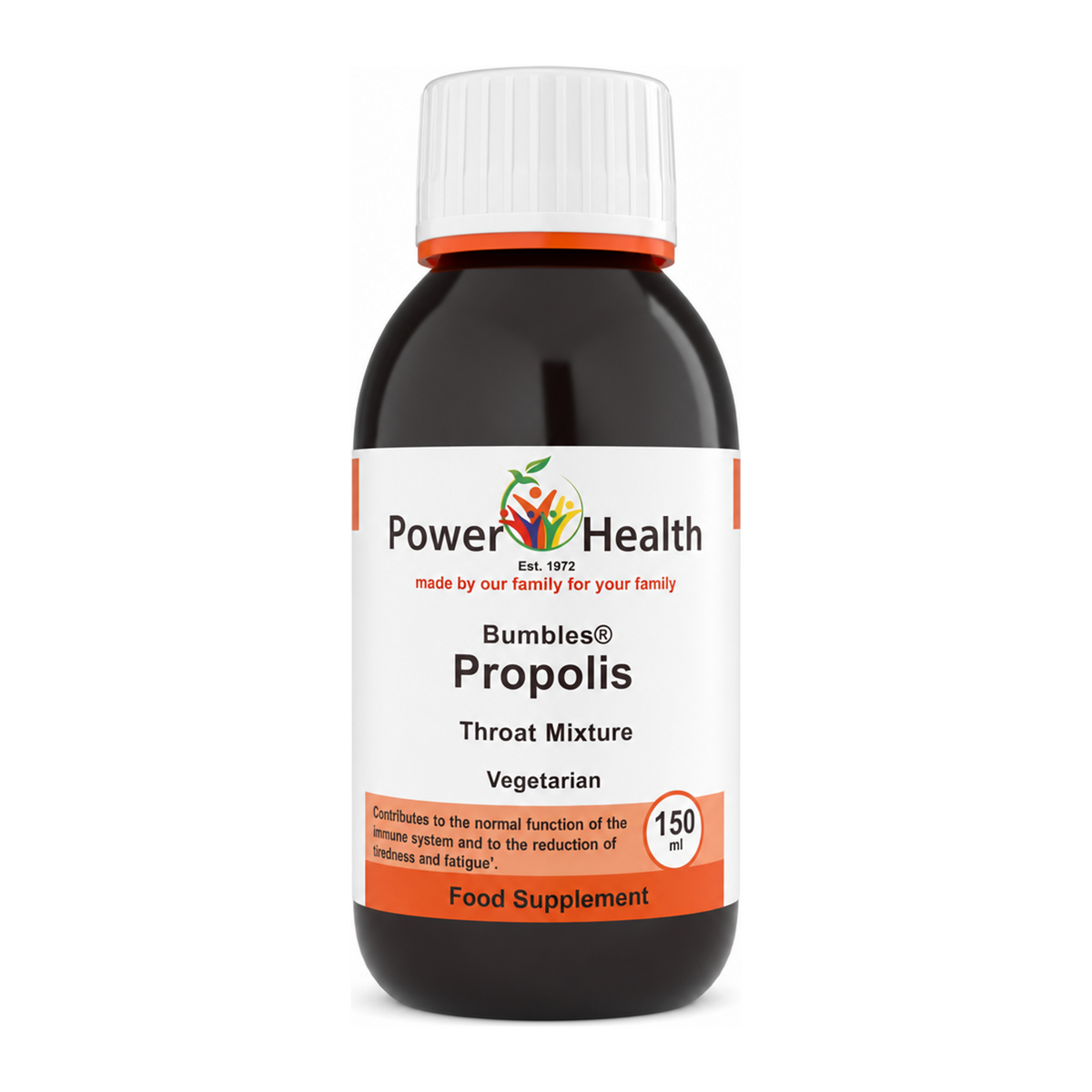 Power Health Bumbles Propolis Throat Mixture liquid by Power Health Natural Remedies — front view showing product label and branding, studio product photo on white background