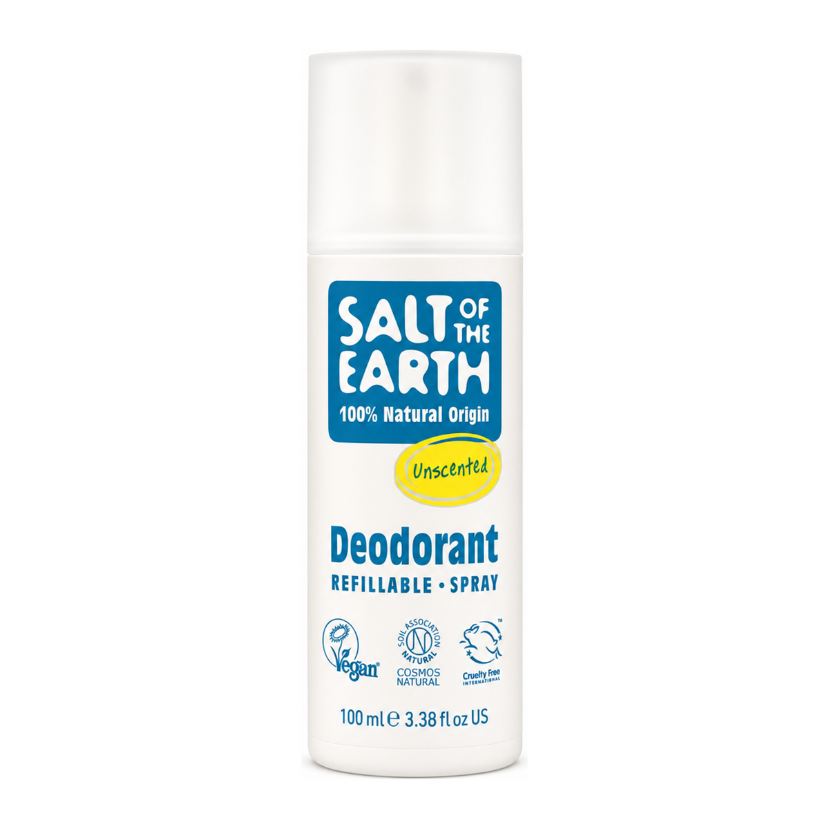 Salt Of the Earth Natural Spray Deodorant by Salt of the Earth Natural Beauty — front view showing product label and branding, studio product photo on white background