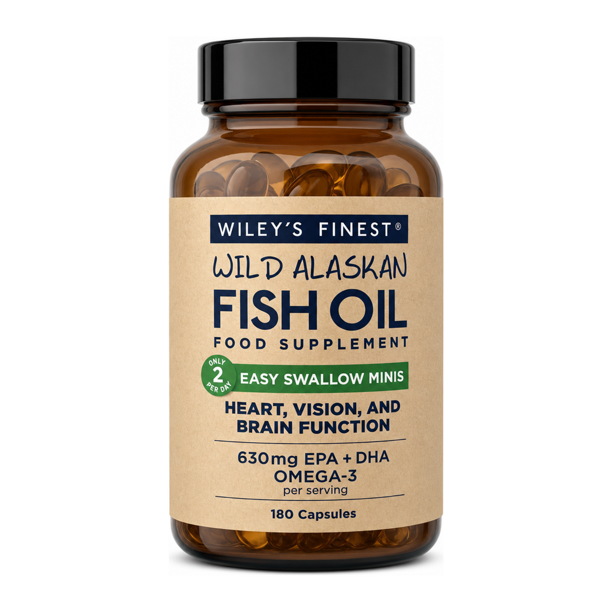 Wiley's Finest Easy Swallow Minis by Wiley's Finest Natural Remedies — front view showing product label and branding, studio product photo on white background