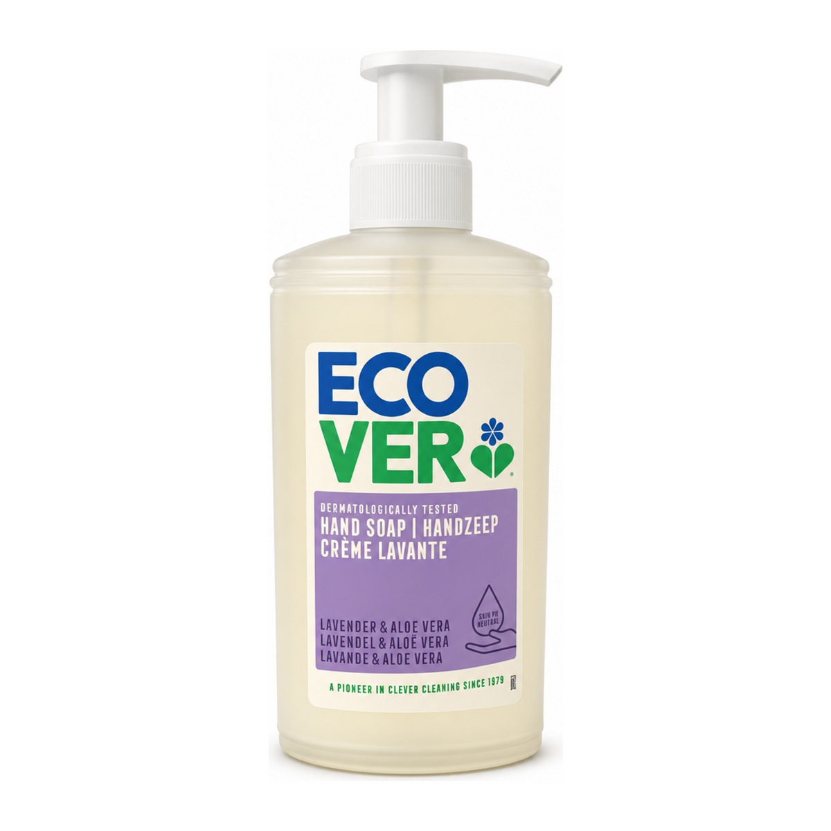 Mizu Simply Soothing Hand Soap with Lavender by Ecover Natural Beauty — front view showing product label and branding, studio product photo on white background