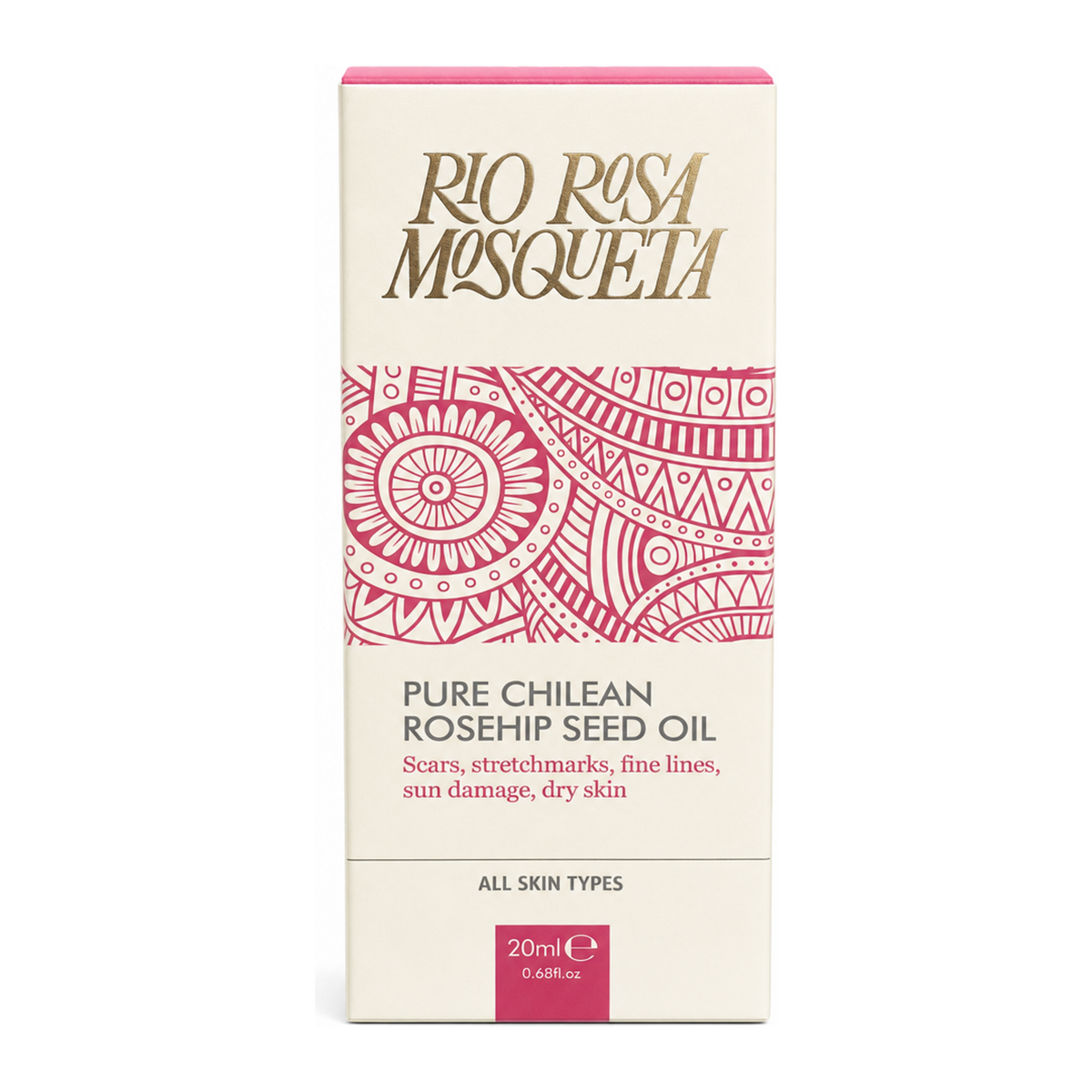 Rio Amazon Rosa Mosqueta Oil by Rio Rosa Mosqueta Natural Beauty — front view showing product label and branding, studio product photo on white background