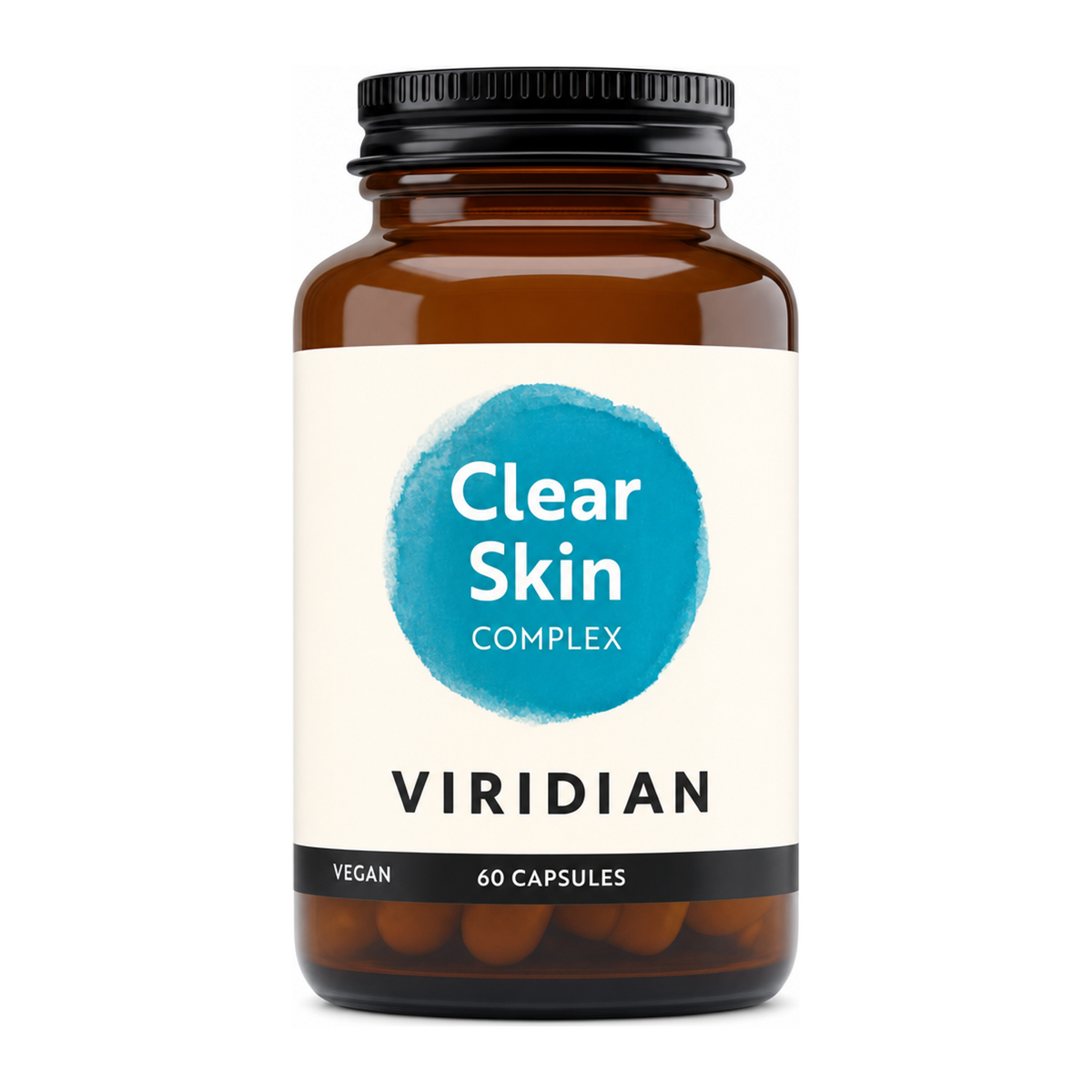 Viridian Clear Skin Complex by Viridian Natural Remedies — front view showing product label and branding, studio product photo on white background