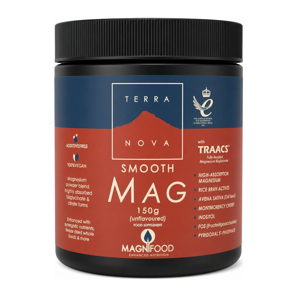 Terranova Smooth Mag Complex Powder by Terranova Natural Remedies — front view showing product label and branding, studio product photo on white background