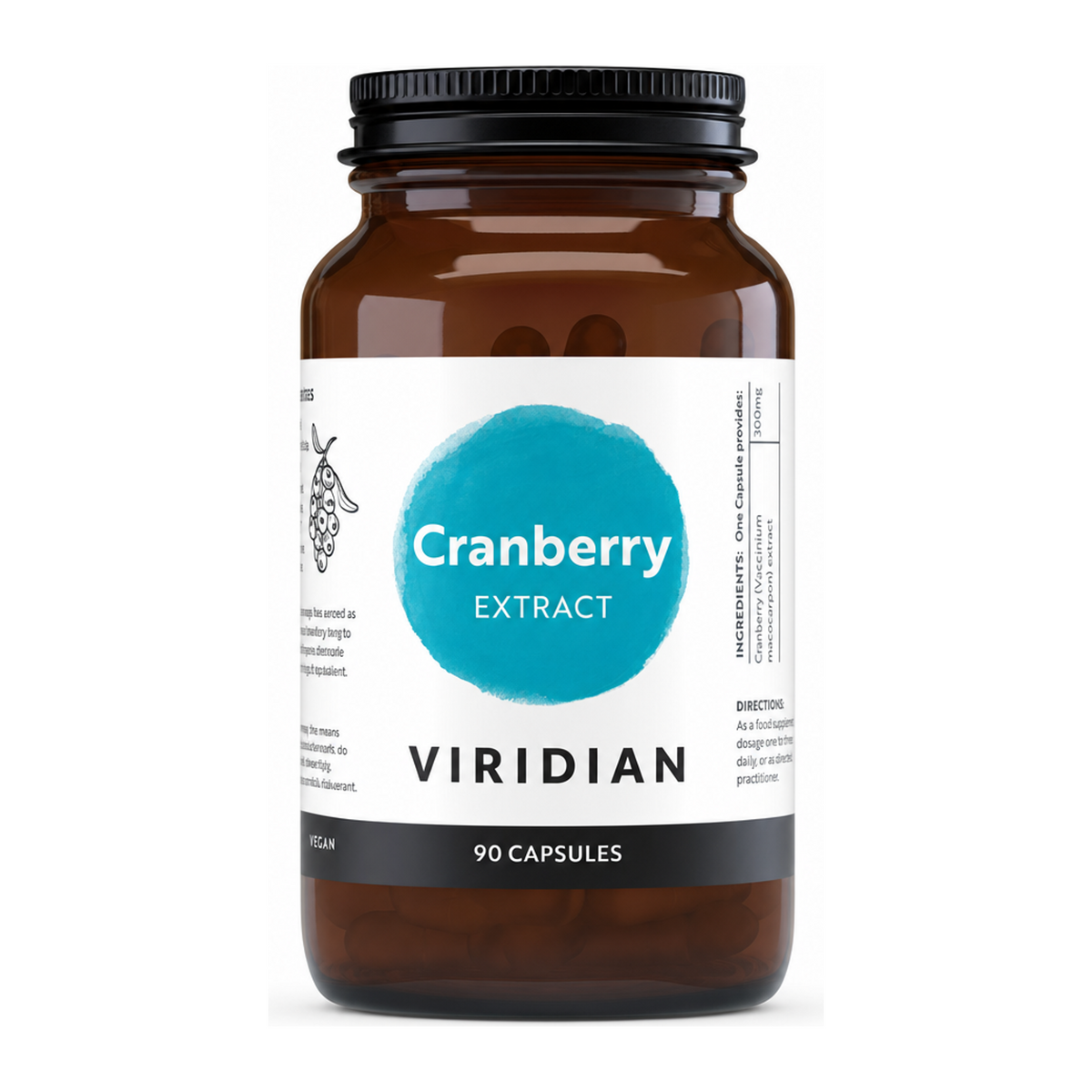Viridian Cranberry Berry Extract by Viridian Natural Remedies — front view showing product label and branding, studio product photo on white background