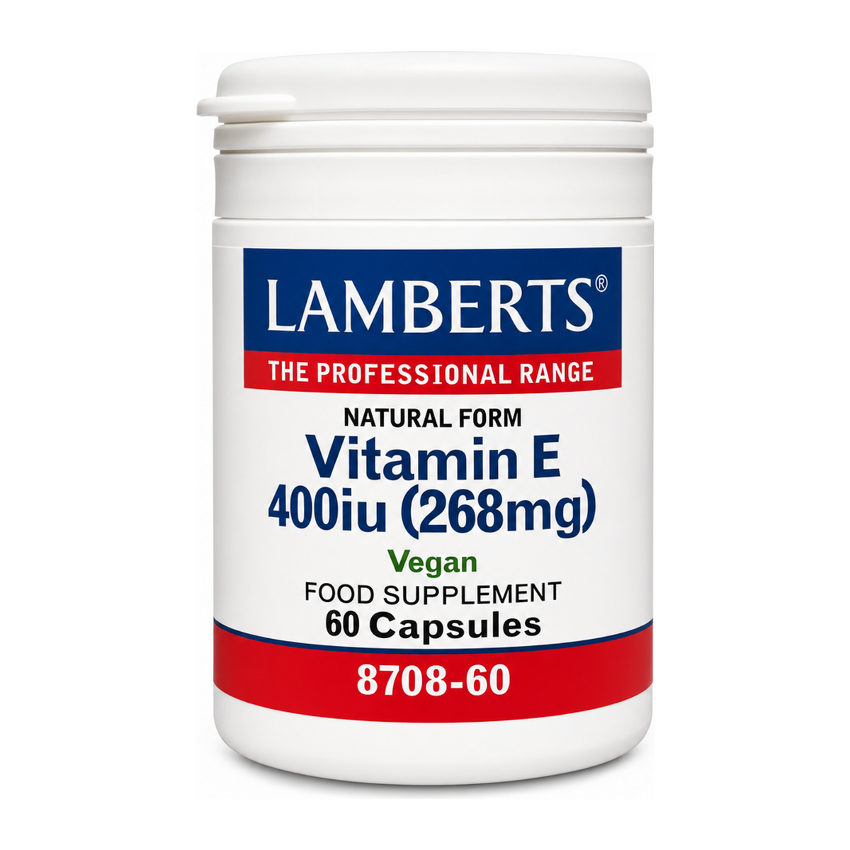 LAMBERTS Natural Vitamin E 400 i.u. by Lamberts Natural Remedies — front view showing product label and branding, studio product photo on white background