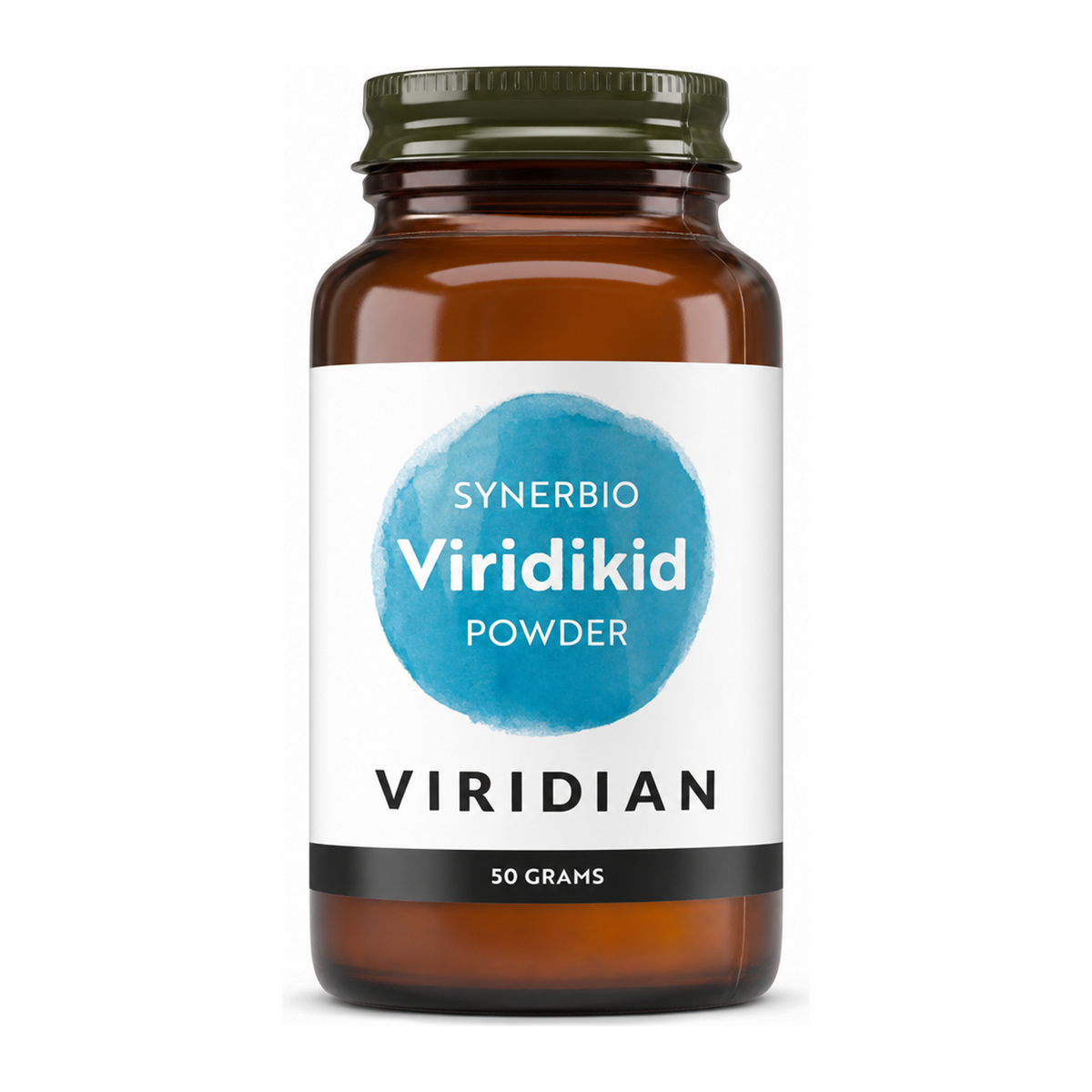 Viridian Synerbio Children's Powder by Viridian Natural Remedies — front view showing product label and branding, studio product photo on white background