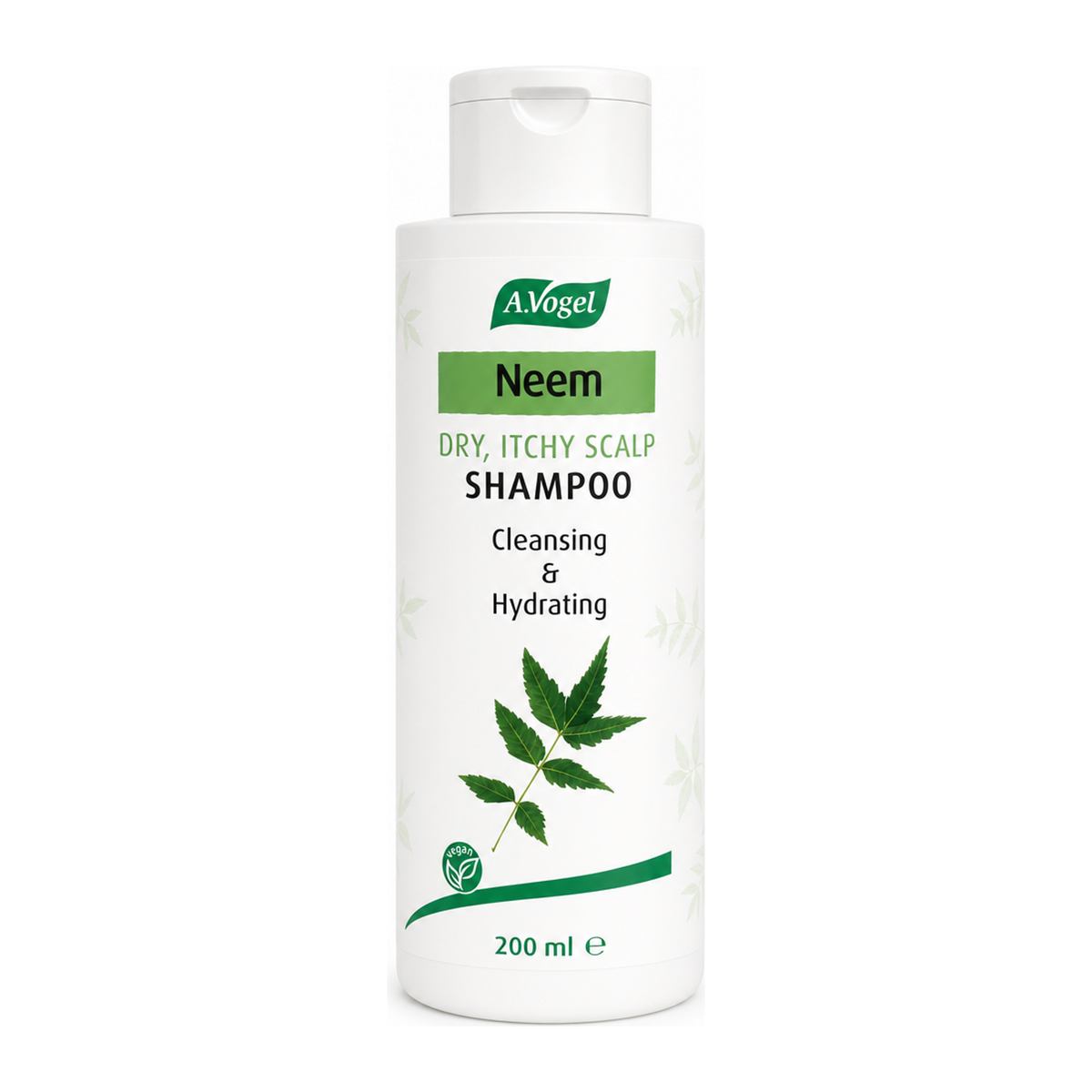 A.Vogel Neem Shampoo by A.Vogel Natural Beauty — front view showing product label and branding, studio product photo on white background