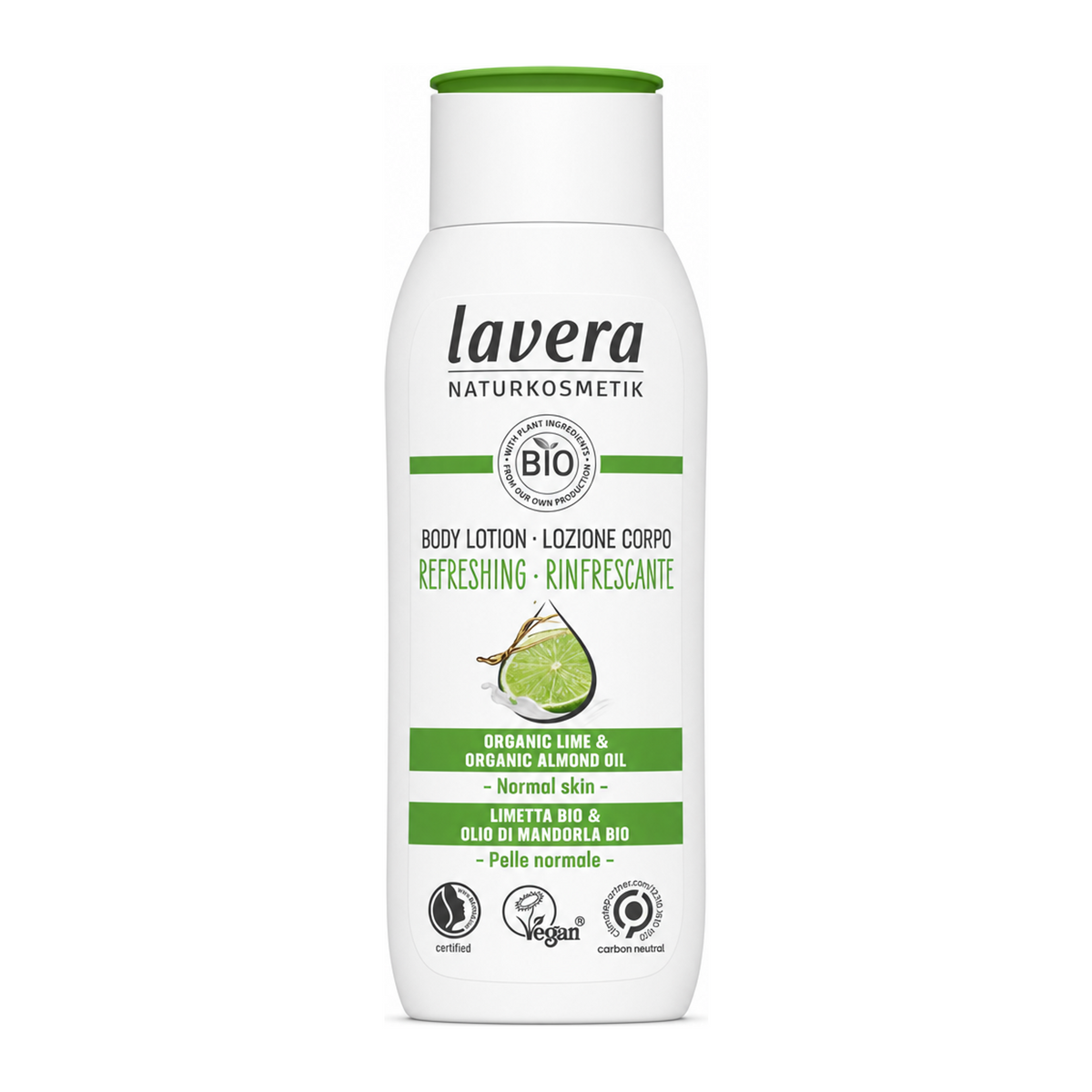 lavera REFRESHING BODY LOTION by Lavera Natural Beauty — front view showing product label and branding, studio product photo on white background