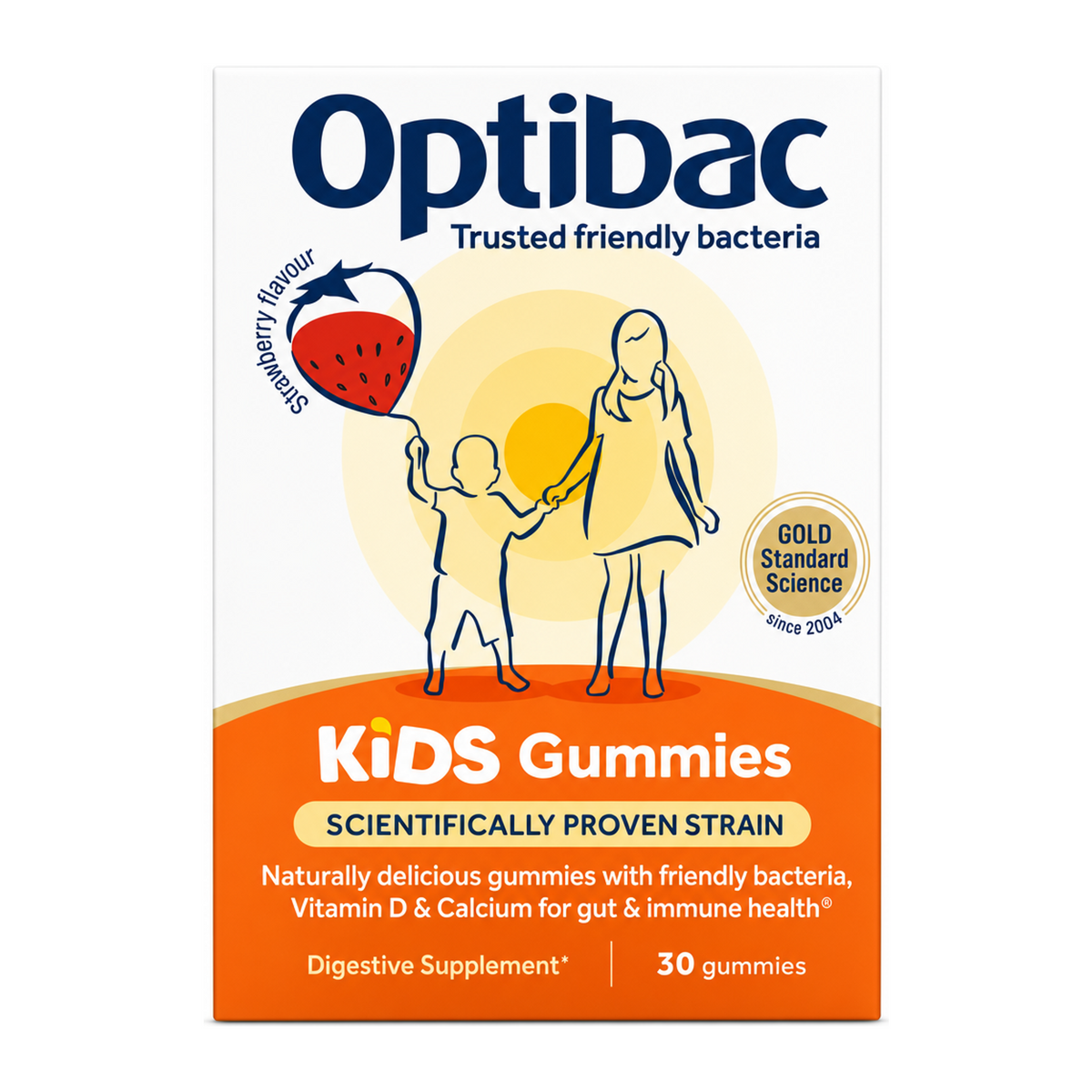 Optibac Probiotics Kids Gummies - 30 gummies by Optibac Natural Remedies — front view showing product label and branding, studio product photo on white background