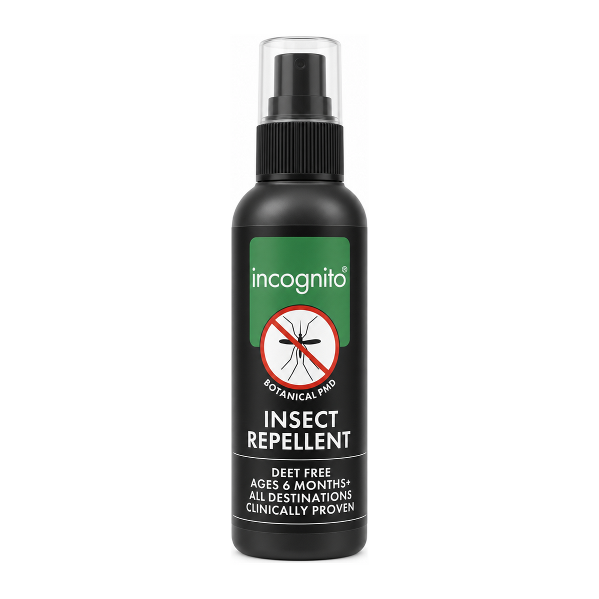 incognito Anti-Mosquito Camouflage Spray by Incognito — front view showing product label and branding, studio product photo on white background