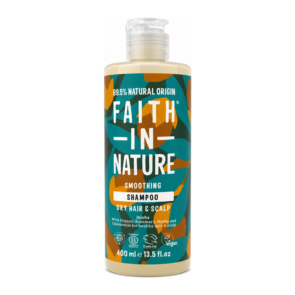Faith in Nature Jojoba Shampoo by Faith In Nature Natural Beauty — front view showing product label and branding, studio product photo on white background