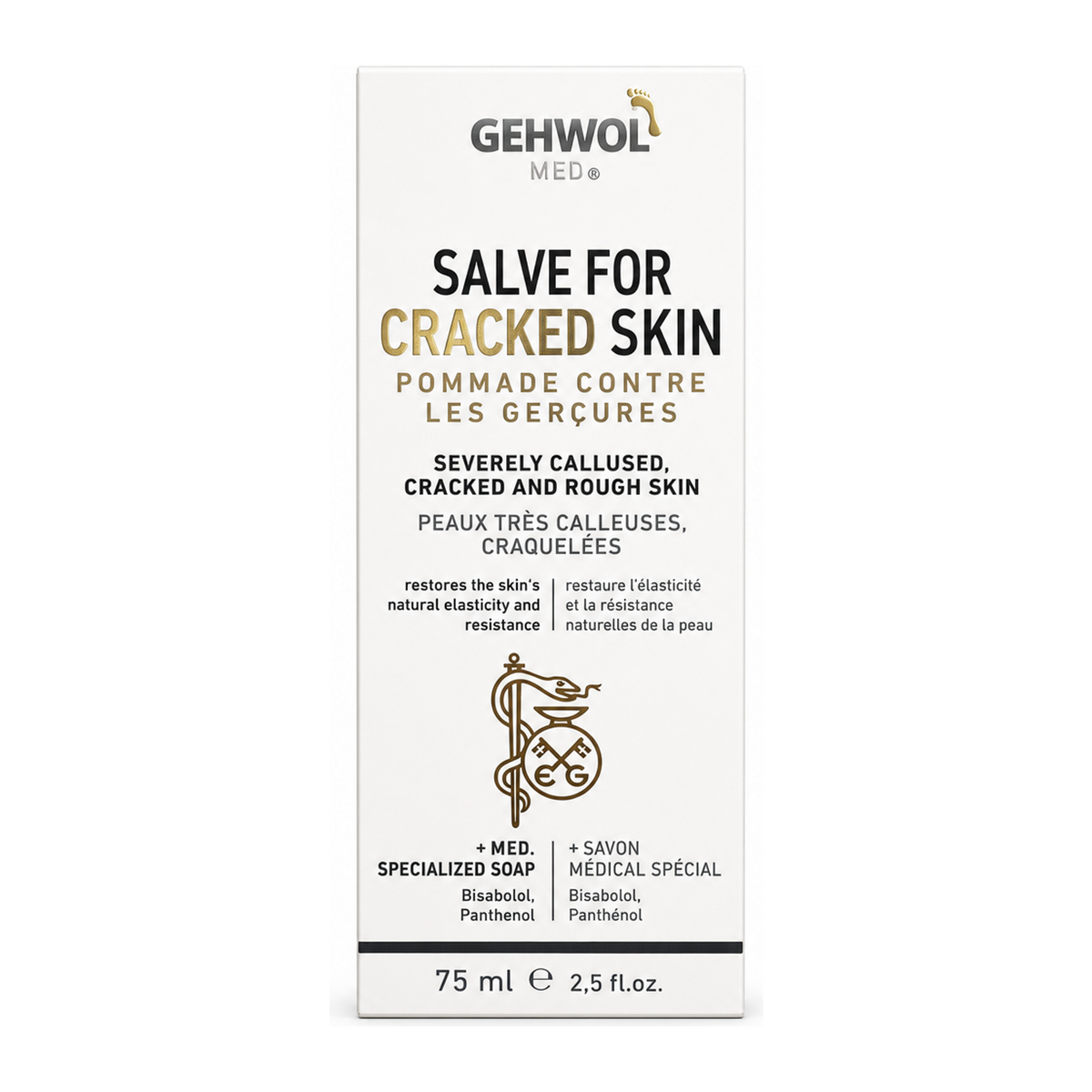 Gehwol Med Salve for Cracked Skin by Gehwol Natural Beauty — front view showing product label and branding, studio product photo on white background