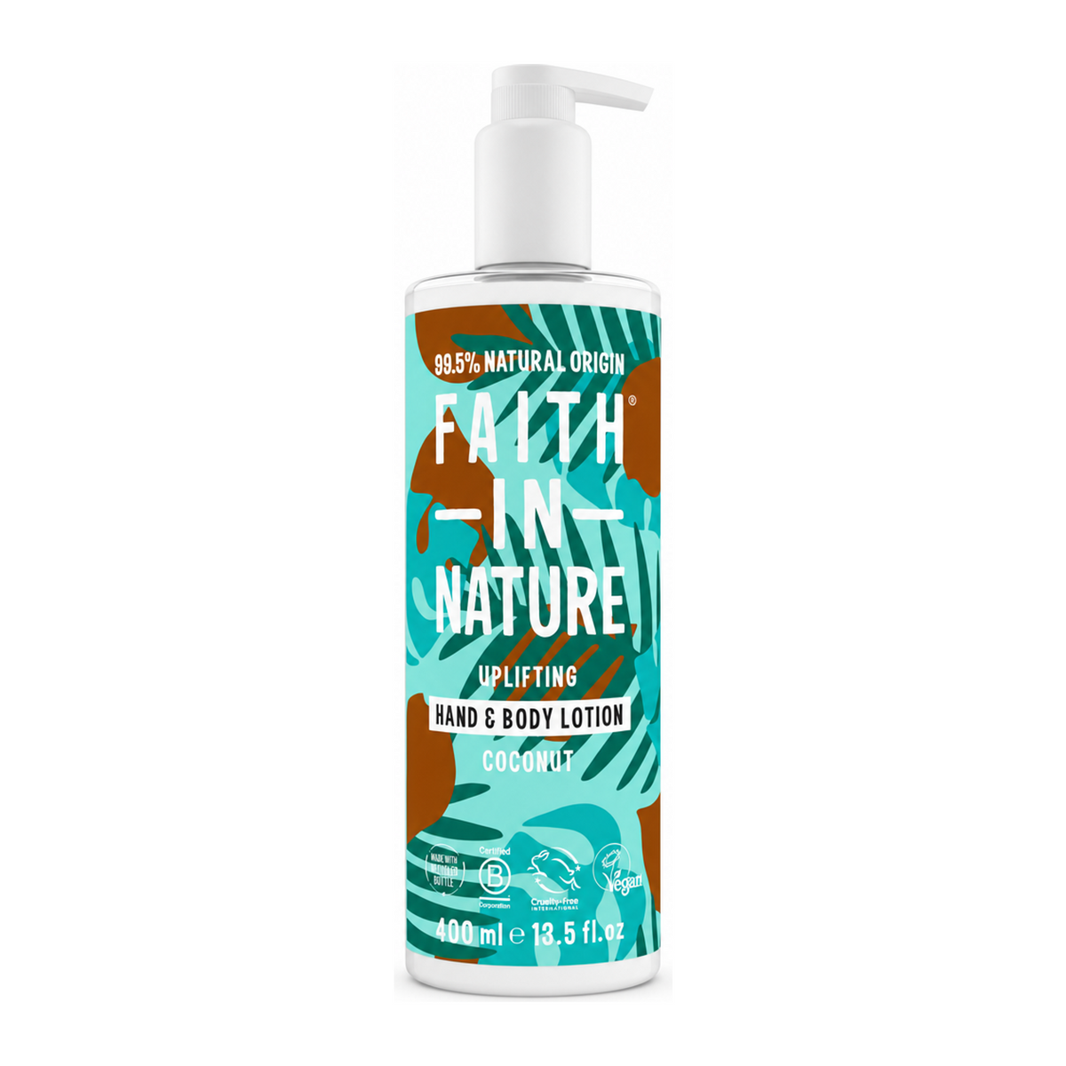 Faith in Nature Coconut Hand & Body Lotion by Faith In Nature Natural Beauty — front view showing product label and branding, studio product photo on white background