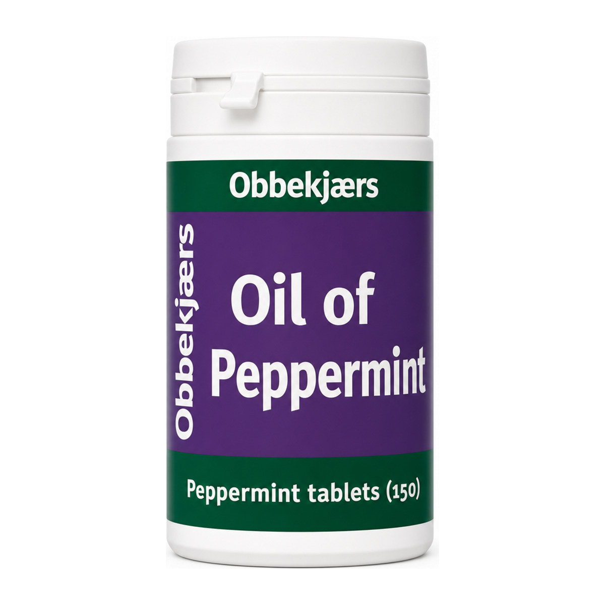Obbekjaers Oil Of Peppermint 150 Tbs by Obbekjaers — front view showing product label and branding, studio product photo on white background