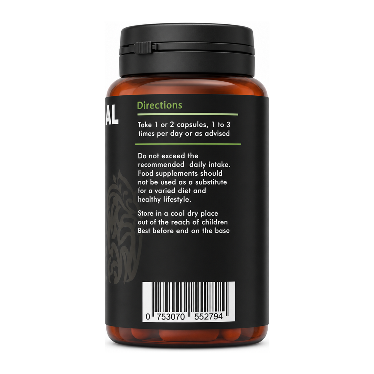 Feel Supreme Intestinal Cleanse Inner Purity Capsules — back view showing ingredients and product details, studio product photo on white background
