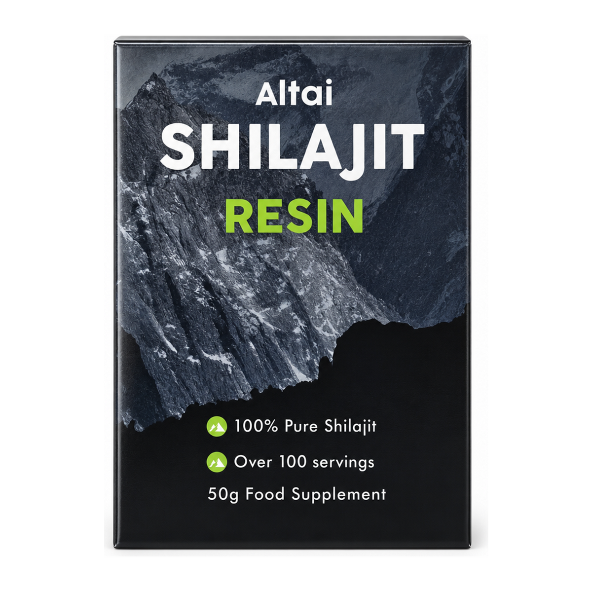 Feel Supreme Altai Shilajit Resin — front view showing product label and branding, studio product photo on white background