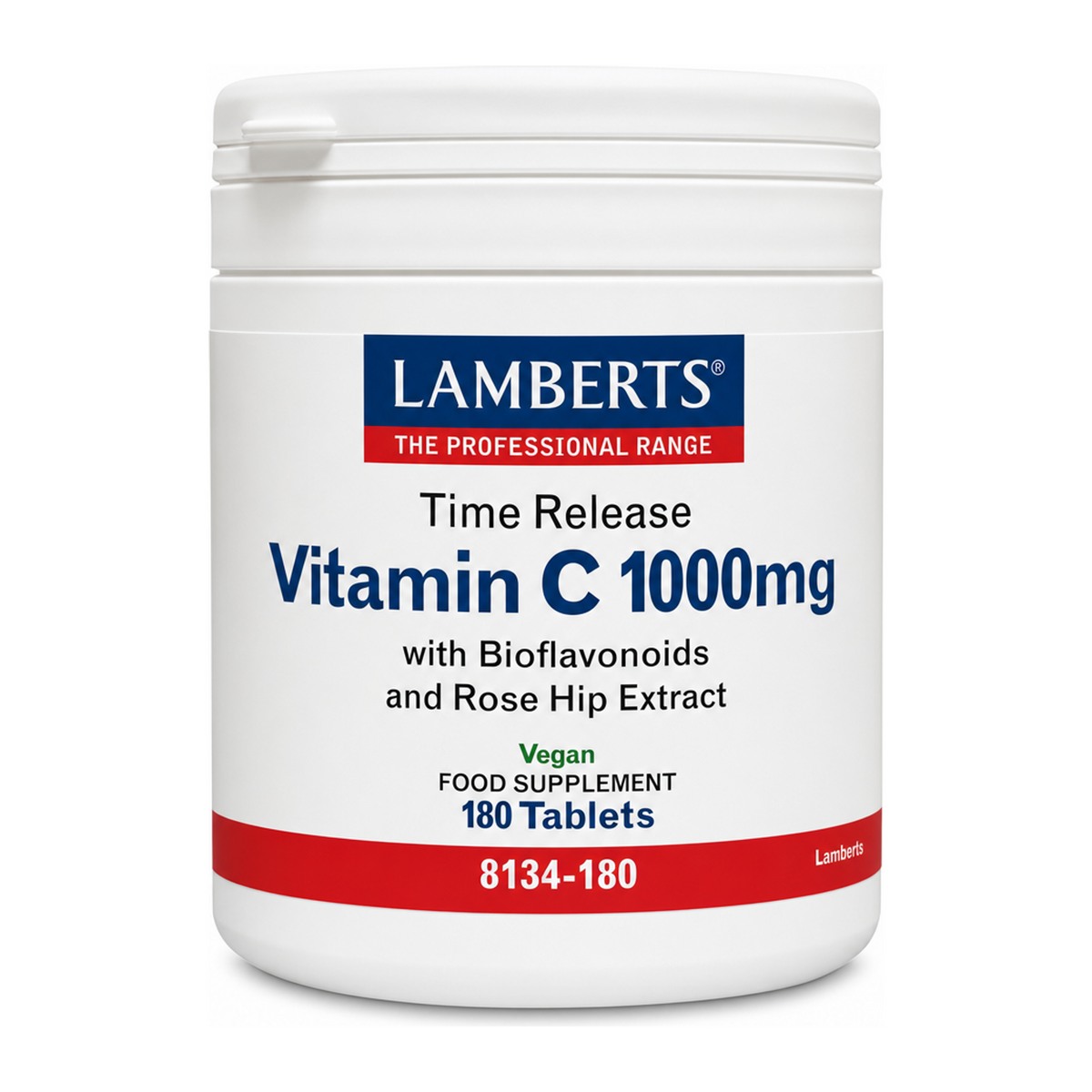 Lamberts Time Release Vitamin C 1000mg — front view showing product label and branding, studio product photo on white background