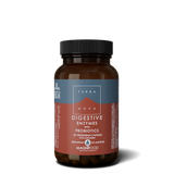 A bottle of Terranova Digestive Enzymes with Microflora dietary supplement.