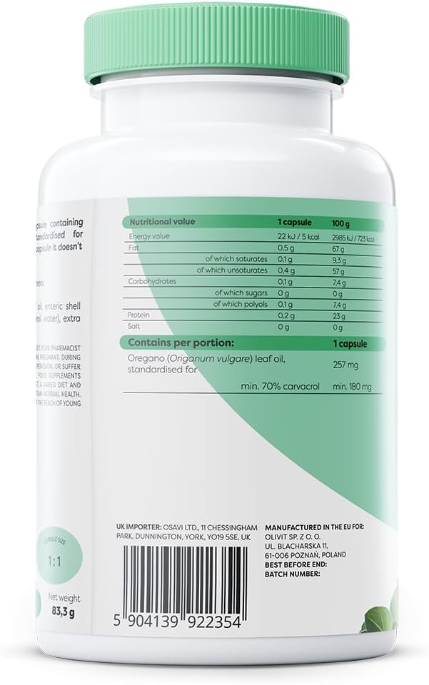 Osavi Oregano Oil carvacrol 180mg