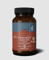 TerraNova Quercetin Quercesol supplement bottle on a gray background