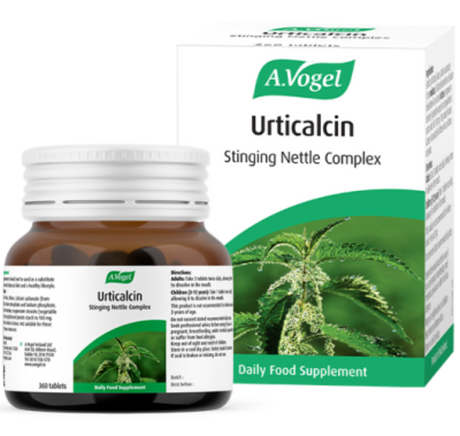 A.Vogel Urticalcin Stinging Nettle Complex supplement bottle and packaging on a white background