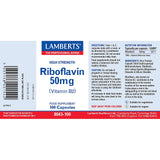 Lamberts High Strength Riboflavin 50 mg 100 caps