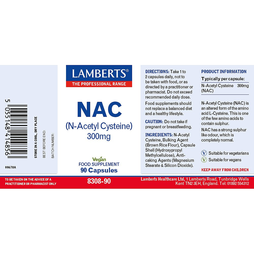 LAMBERTS N-ACETYL CYSTEINE (NAC) 300mg