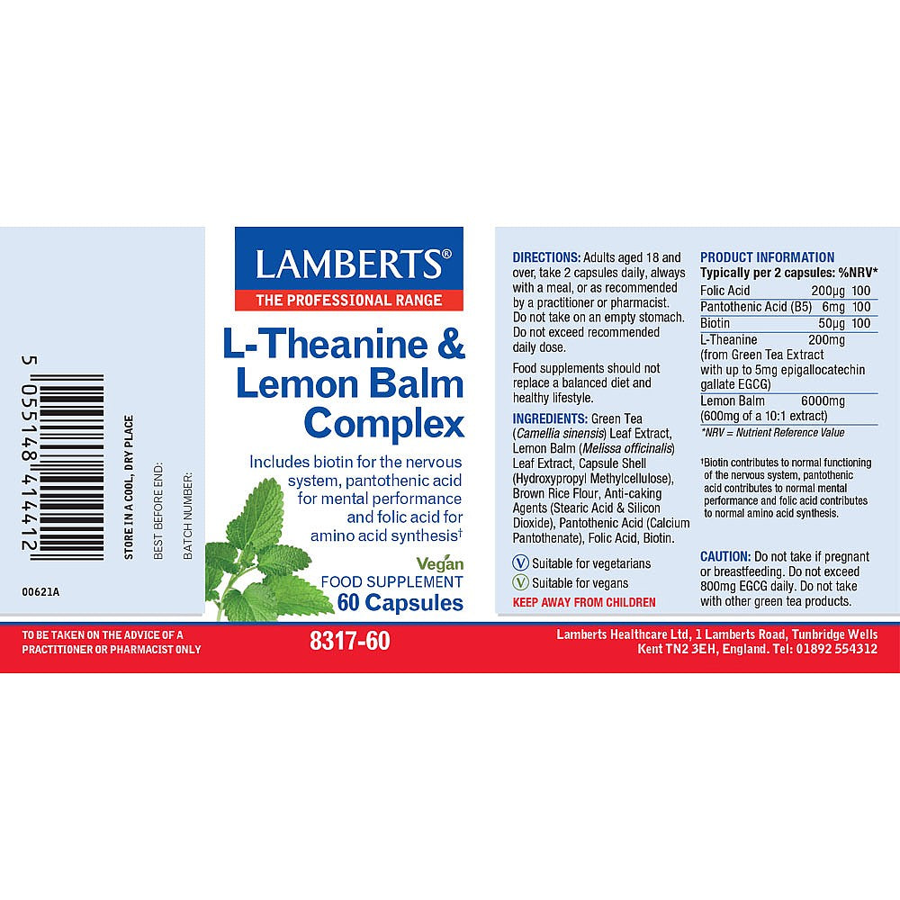 Lamberts L-Theanine & Lemon Balm Complex