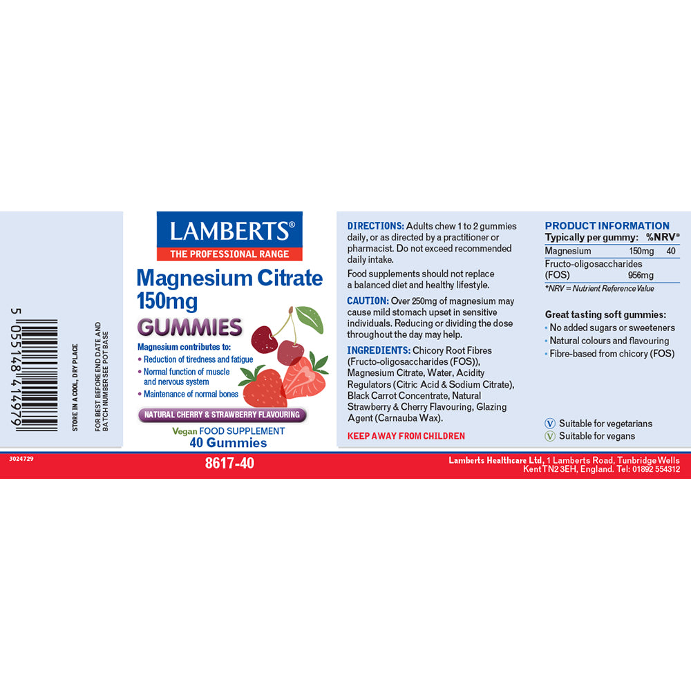 Lamberts Magnesium Citrate Gummies 40s