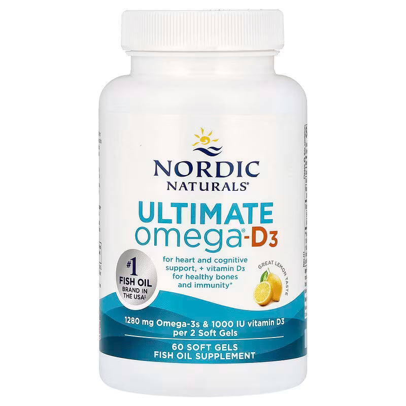 Nordic Naturals, Ultimate Omega®-D3, Lemon, 60 Soft Gels