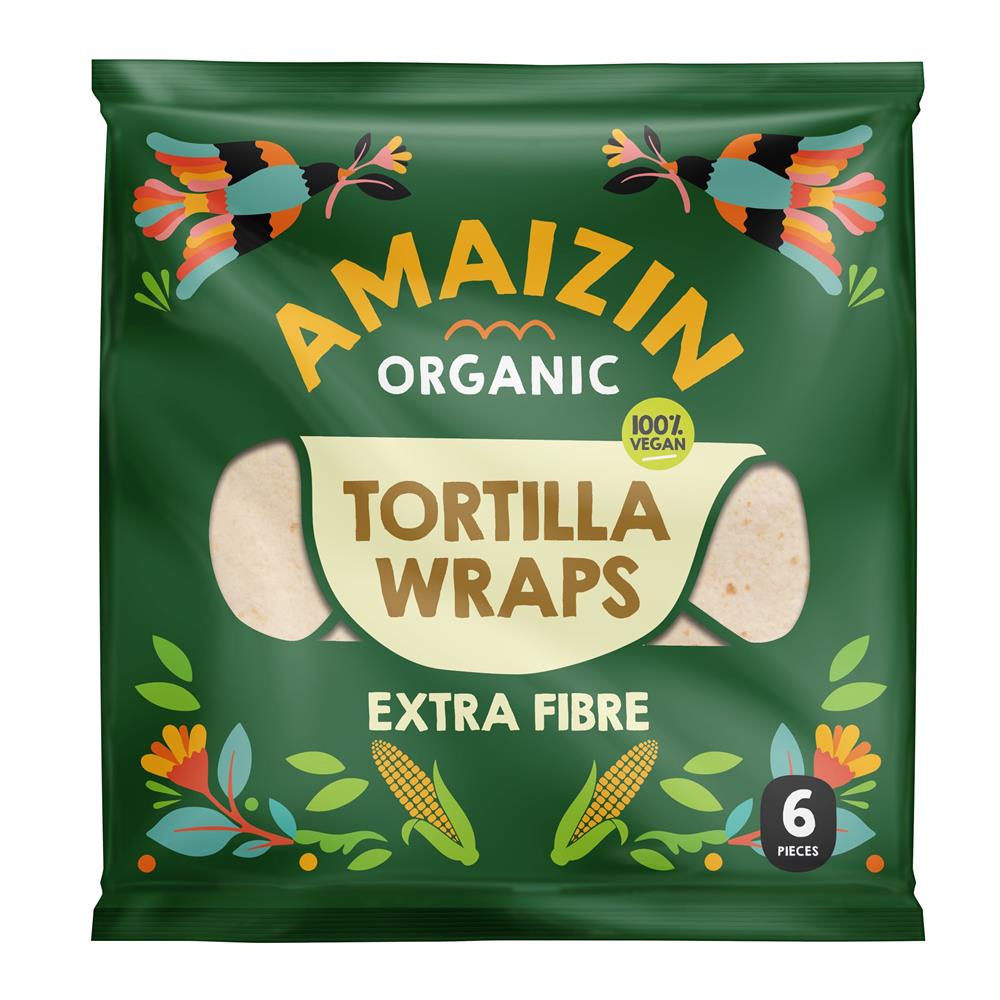 Amaizin Tortilla Wraps Extra Fibre Organic  Pack (6 pieces)