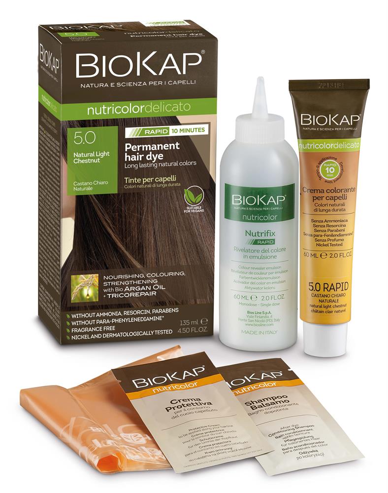 BioKap Natural Light Chestnut 5.0 Rapid Permanent Hair Dye