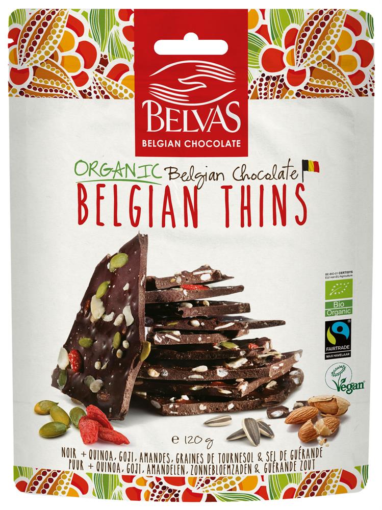 Belvas Belgian Thins Dark Goji Quinoa