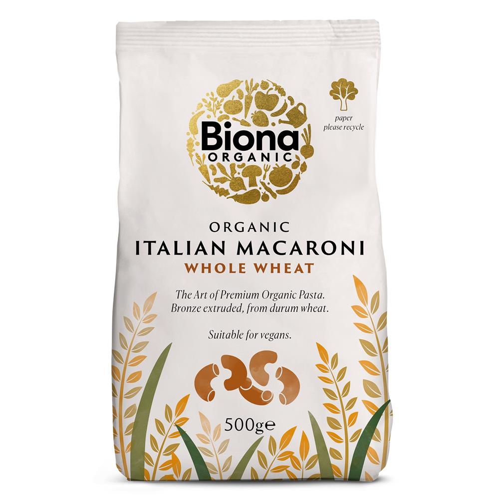 Biona Whole Macaroni Organic Bronze Extruded