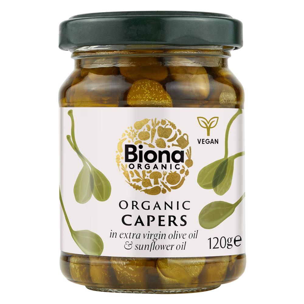 Biona Organic Capers in Extra Virgin Olive Oil