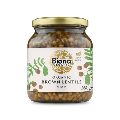 Biona Organic Brown Lentils Demeter -  in Glass Jars