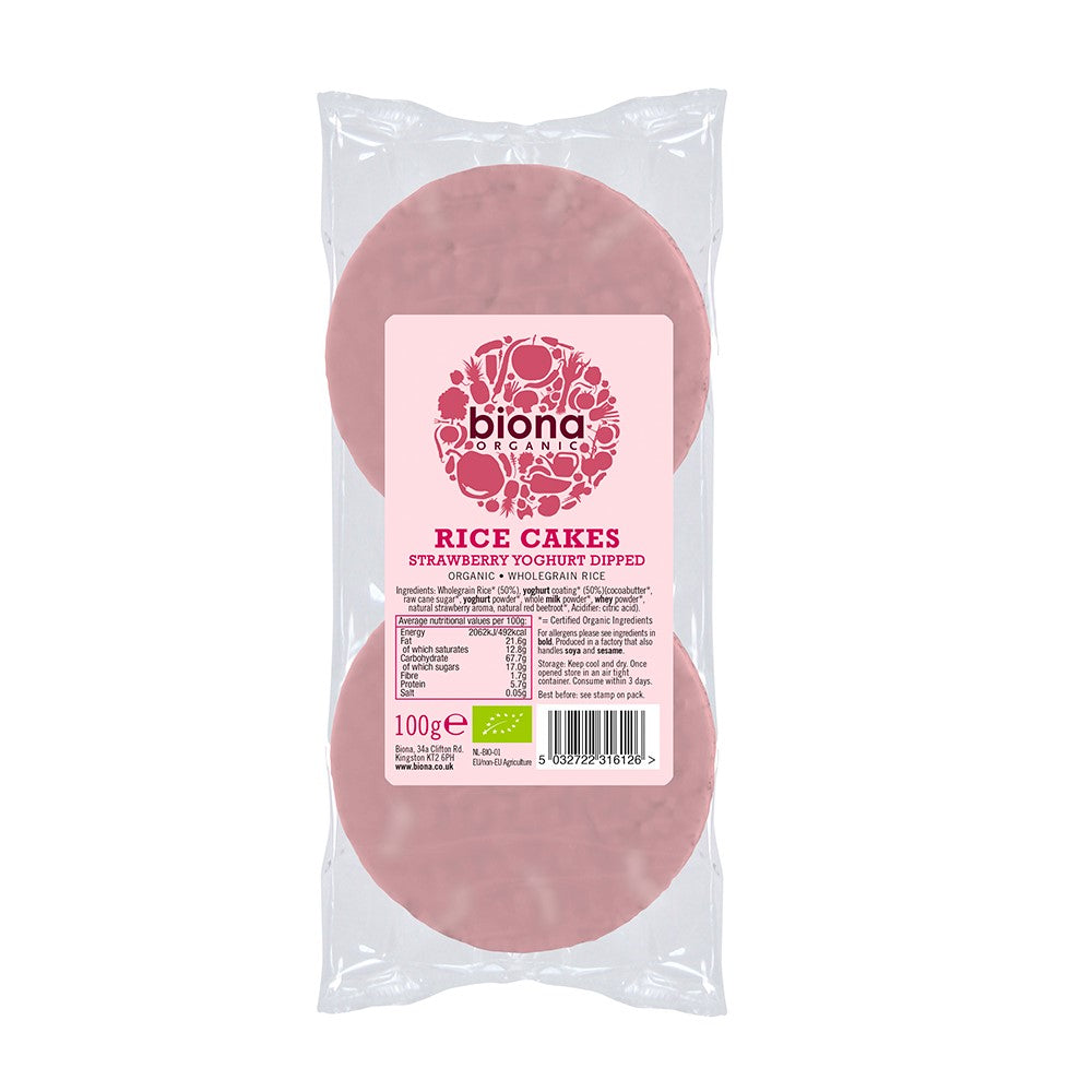 Biona Organic Strawberry Yoghurt Coated Rice Cakes