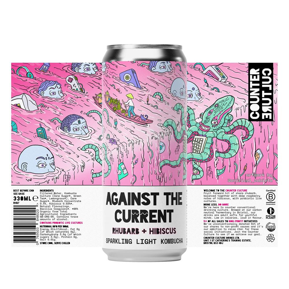 Counter Culture AGAINST THE CURRENT // RHUBARB + HIBISCUS KOMBUCHA