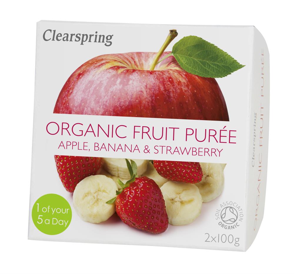 Clearspring Organic Fruit Puree Apple/Banana/Strawberry (2x)