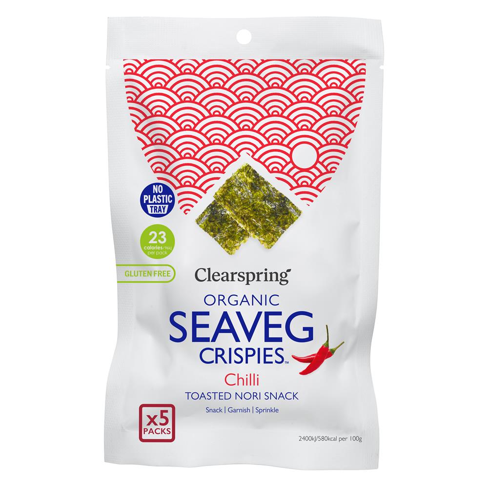 Clearspring Chilli - Organic Seaveg Crispies Multipack (TRAYLESS)