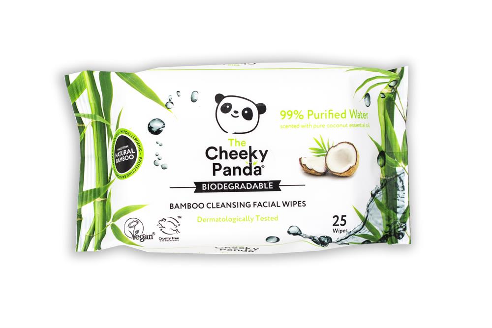 Cheeky Panda 100% Bamboo Cleansing Facial Wipes Rose Scented 25 Wipes