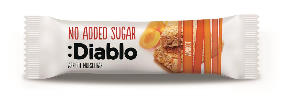 Diablo Sugar Free Apricot Muesli Bar  (order 28 for retail outer)