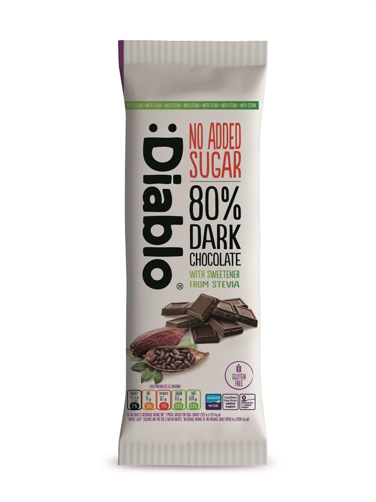 Diablo Sugar Free Dark Chocolate 80% with Stevia