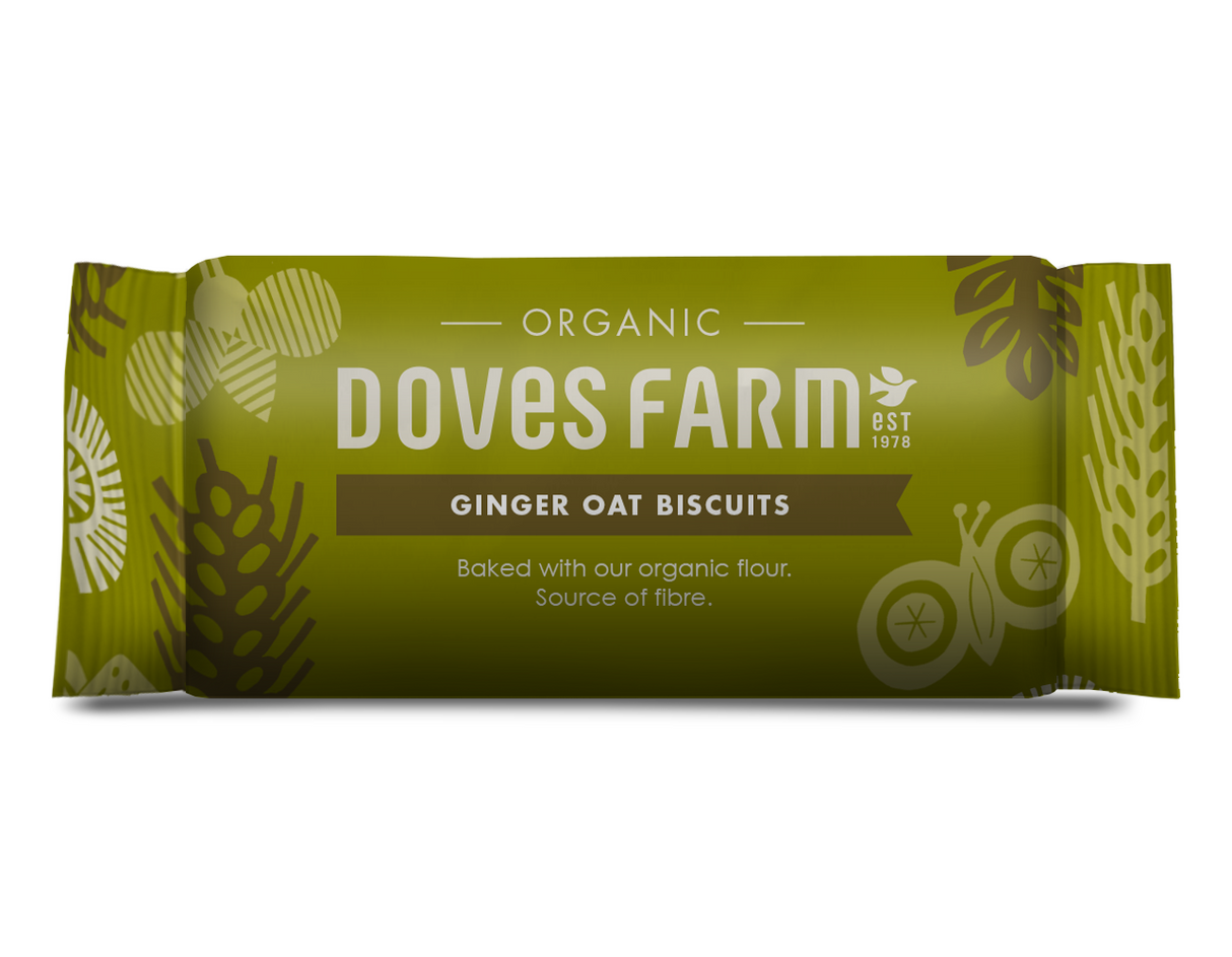 Doves Farm Organic Ginger Oat Biscuits  roll-pack