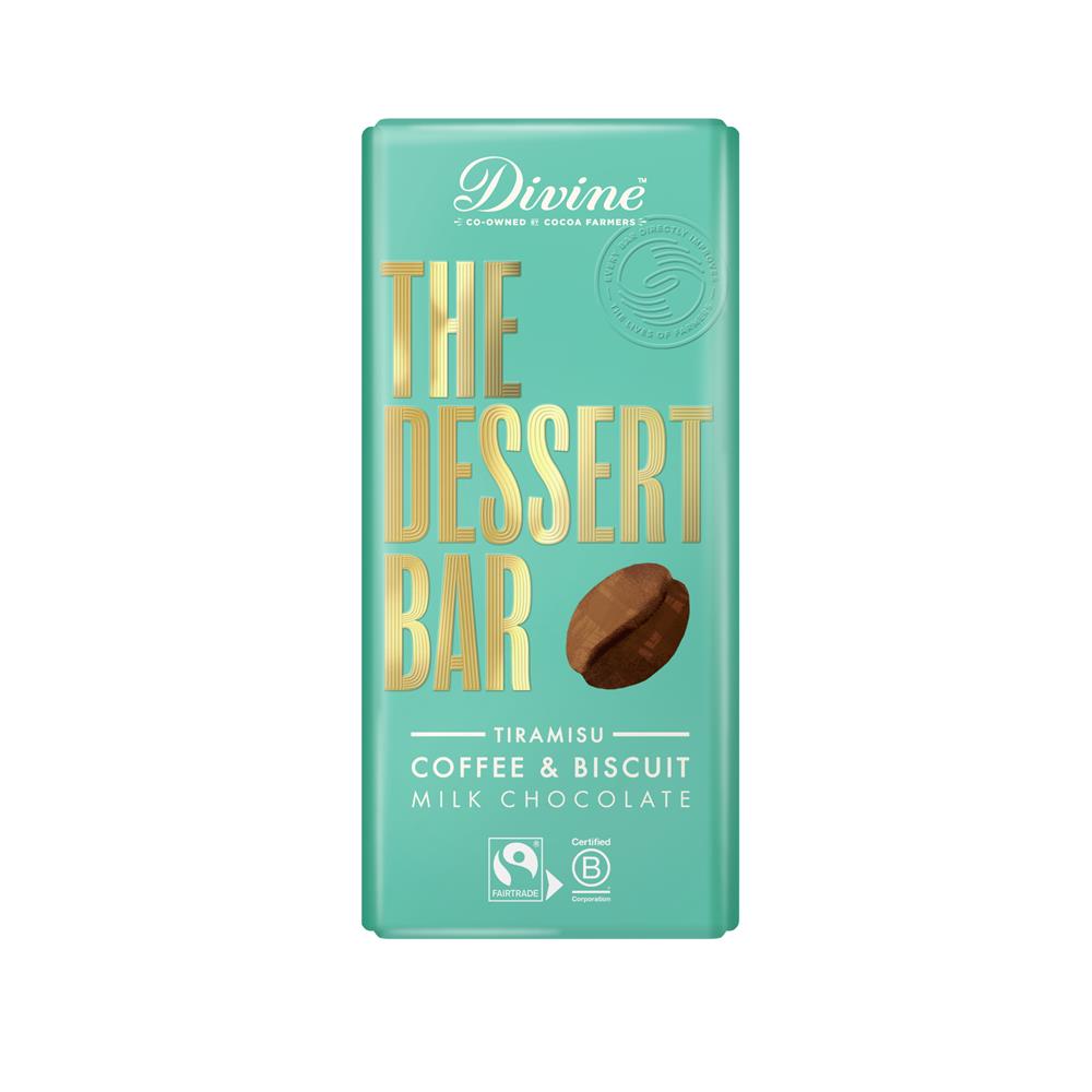 Divine Chocolate Divine 38% Milk Choc Tiramisu with Coffee and Biscuit Bar
