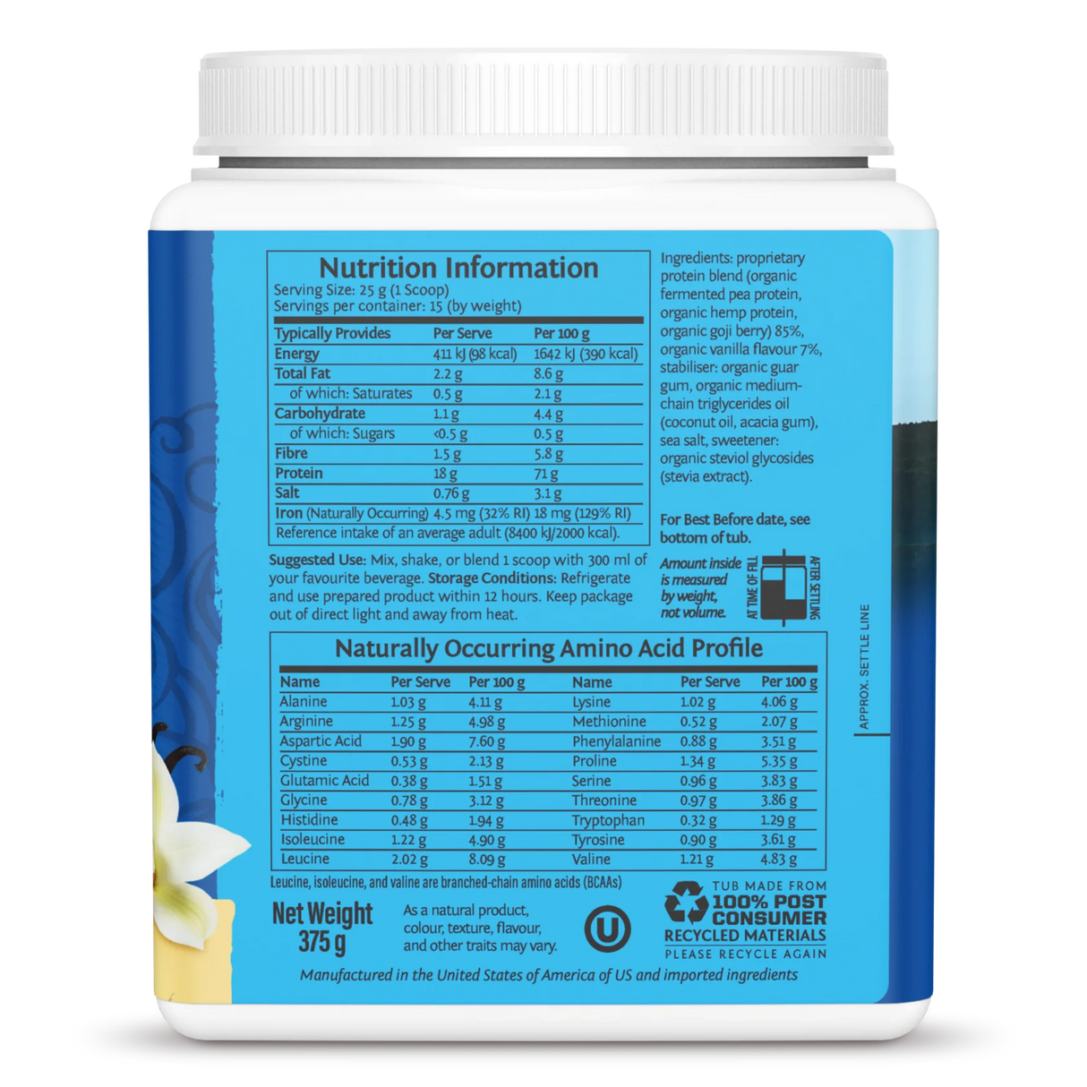 Sunwarrior Warrior Blend Organic Vanilla