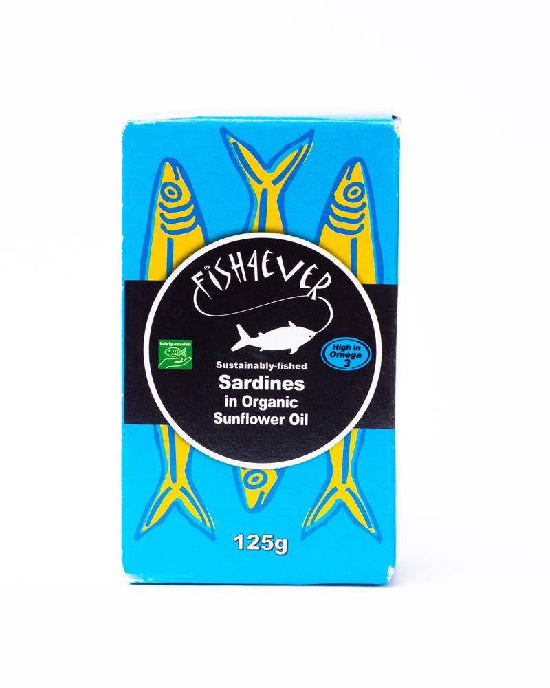 Fish4Ever Whole Sardines in Organic Sunflower Oil