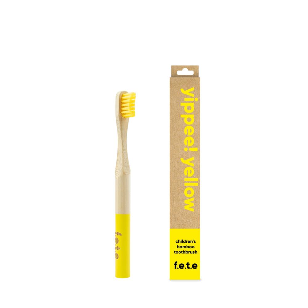 From Earth to Earth Bamboo Tooth Brush Yippee Yellow Yellow Child 1 Unit