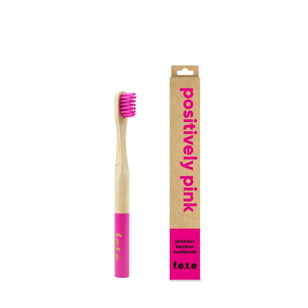 From Earth to Earth Bamboo Tooth Brush Positively Pink child