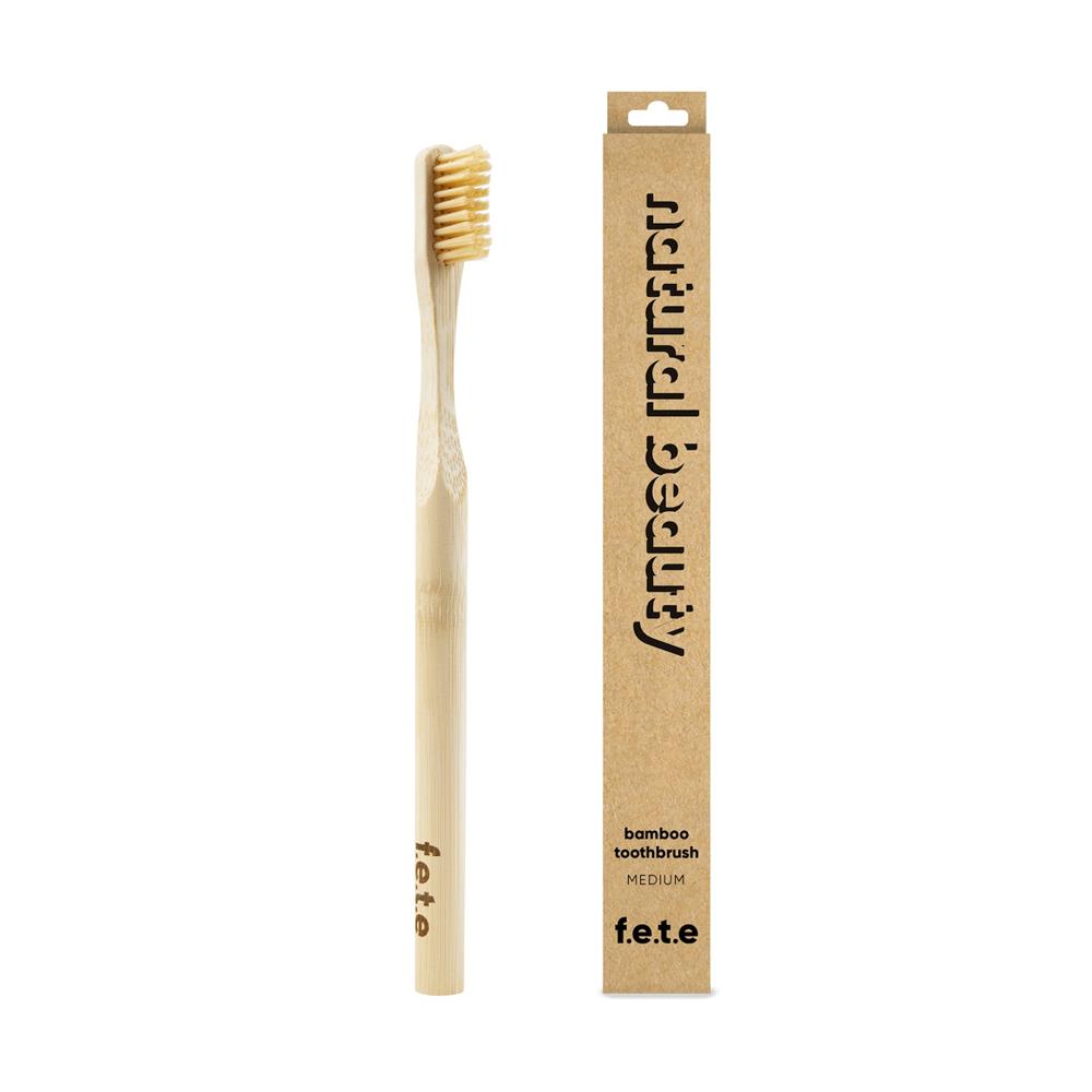 From Earth to Earth Tooth Brush Natural Beauty Medium (Bamboo infused bristles) 1 Unit